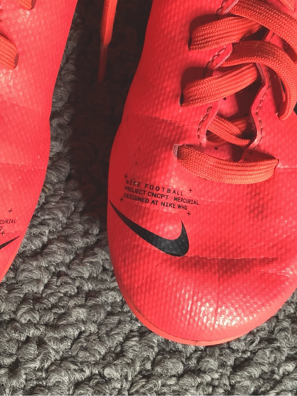 Nike Jr Mercurial Soccer Cleats Bright Crimson Black Multi Ground Youth - Picture 4 of 4